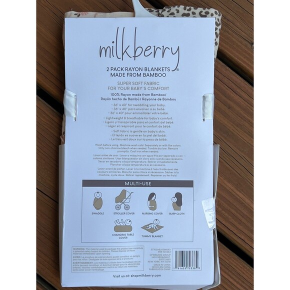 Milkberry Rayon Baby Blanket Soft Animal Print & Floral Pattern Shower Gift New - Picture 3 of 4